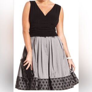 24W: S.L. Fashions Black and Gray Dress